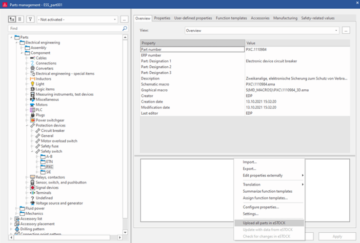 EPLAN eSTOCK: device data can easily be uploaded to the EPLAN Cloud