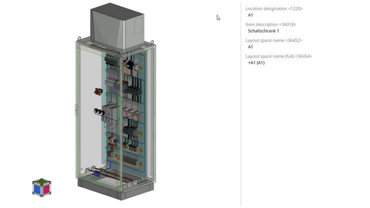 Projects can easily be visualised with the new 3D view in EPLAN eVIEW Free.